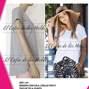 Molde Digital Polera Con Cola, Pack Talles 3xl Al 7xl