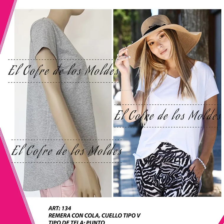 Molde Digital Polera Con Cola, Pack Talles 3xl Al 7xl 1