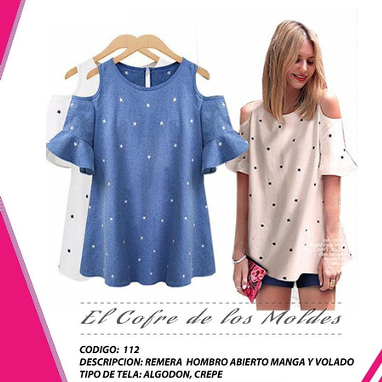 Molde Digital Polera Hombro Abierto, pack Talles 2xl Al 6xl 1