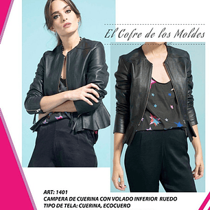Molde Digital Chaqueta Cuerina Volado Ruedo Pack 5 Talles!