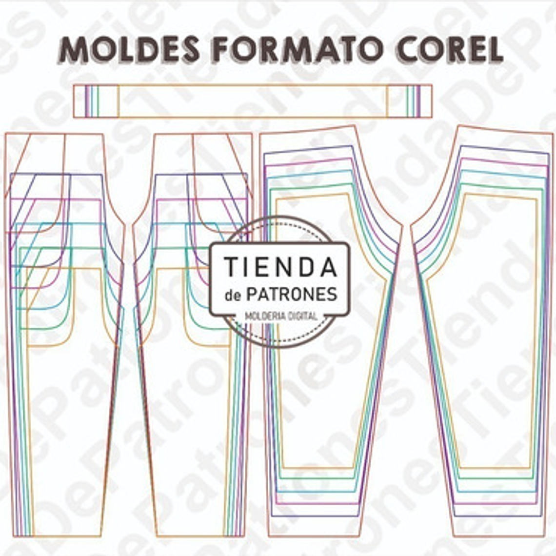 Molde Patron Coreldraw Pantalon Buzo Basico Niños 4 Al 14 2