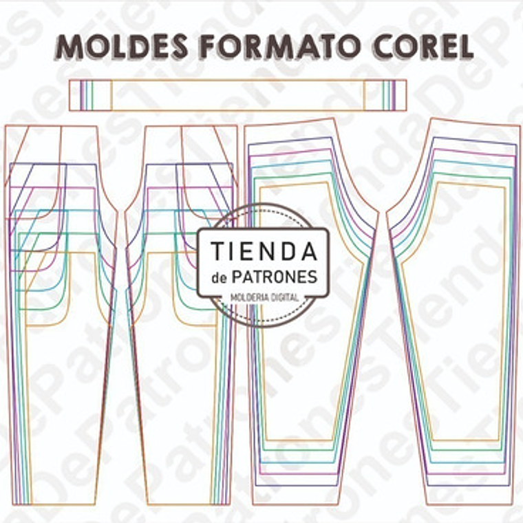 Molde Patron Coreldraw Pantalon Buzo Basico Niños 4 Al 14 2