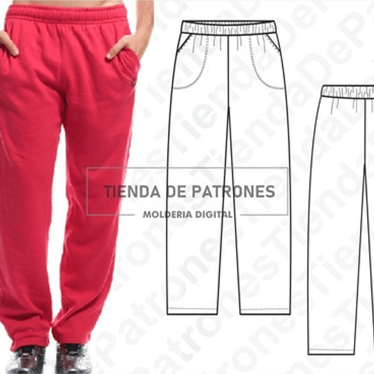 Molde Patron Imprimible Pantalon Buzo Hombre S Al 2xl 1