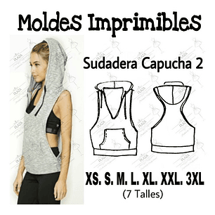 Polera Musculosa con Capucha y Escote en V Xs Al 3xl