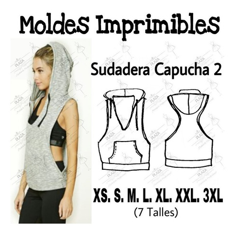 Polera Musculosa con Capucha y Escote en V Xs Al 3xl 1