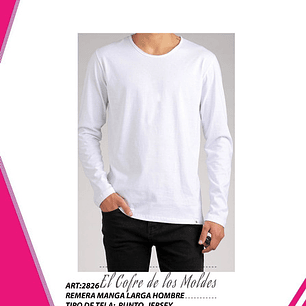 Molde Digital Polera Manga Larga Hombre Pack De 5 Talles!