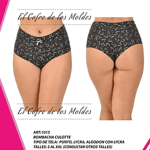 Molde Digital Interior Culotte, Patron Pack Talles S Al Xxl