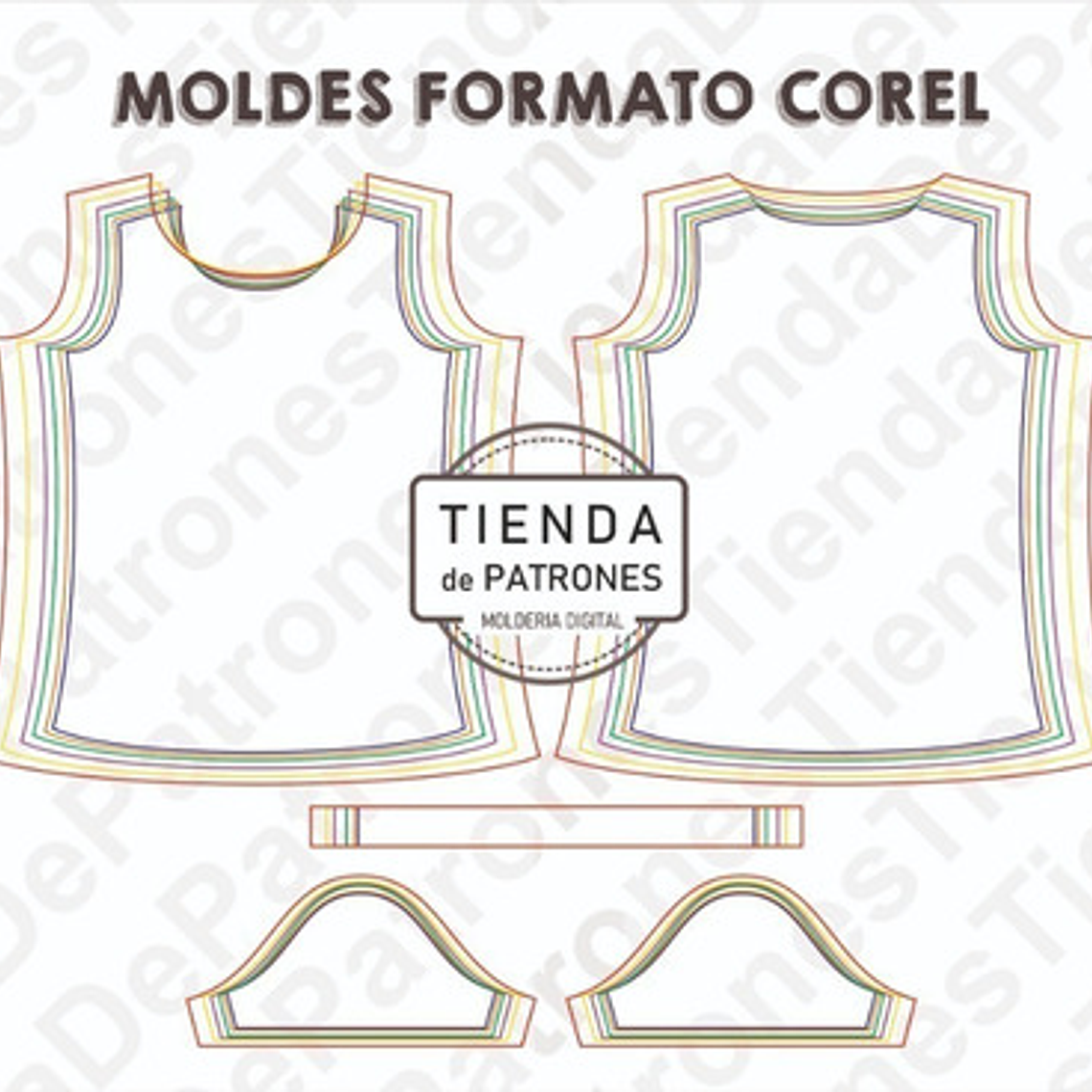 Molde Patron Coreldraw Polera Basica Mujer Del Xs Al 2xl  2