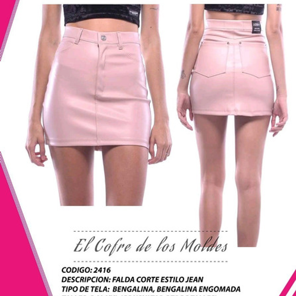 Molde Digital Falda Bengalina Onda Jean Pack 5 Talles! 1