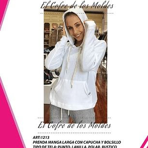 Molde Digital Polerón Canguro Para Punto/polar, Talles S Al Xxl