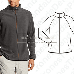 Molde Patron Imprimible Chaqueta Buzo Manga Ranglan Xs Al 2xl