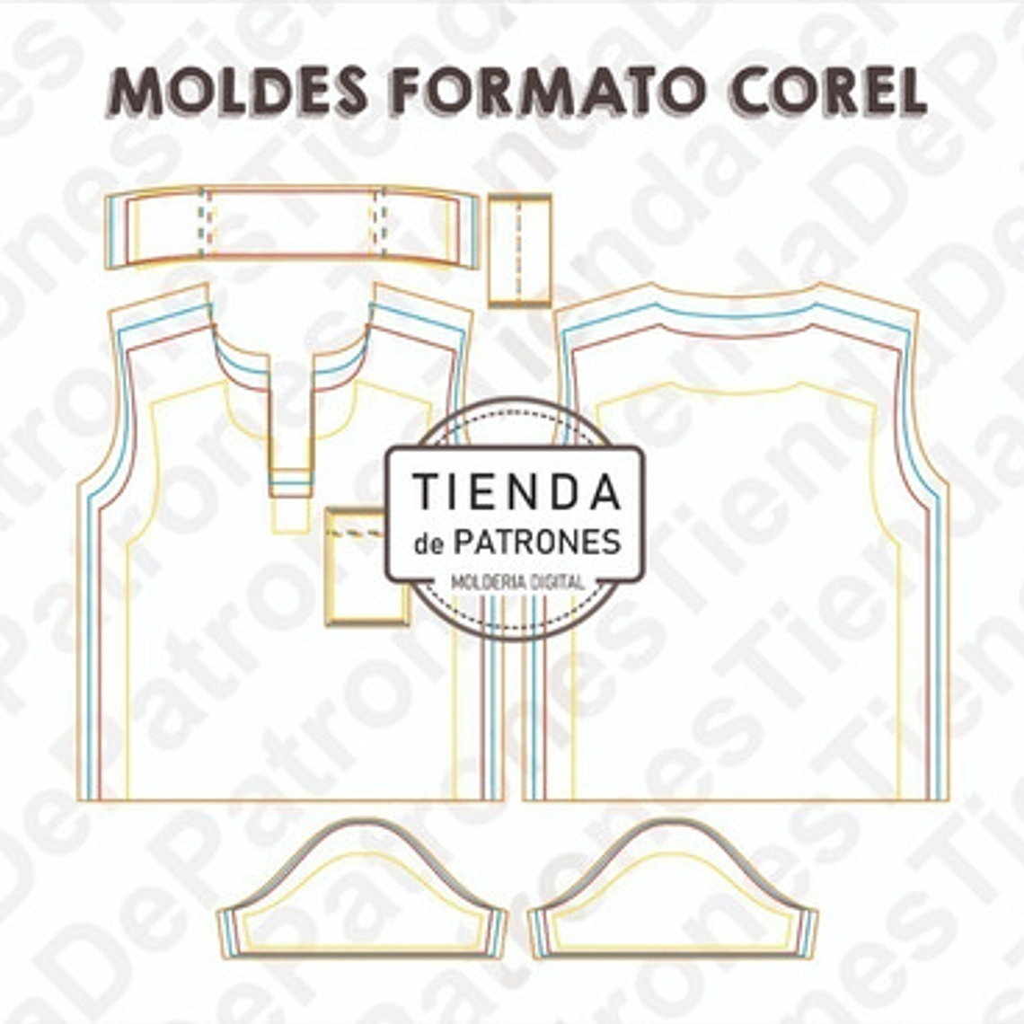 Molde Patron Coreldraw Polera Polo Niños Talles Del 2 Al 8 2