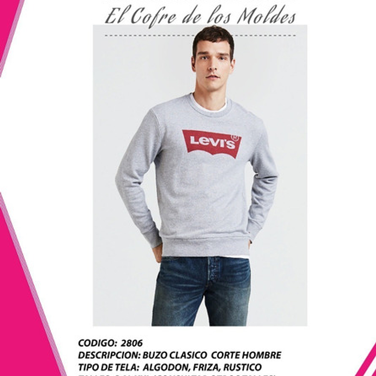 Molde Digital Polerón Cuello Redondo, patron Pack Talles S A Xxl 1