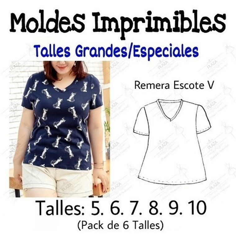 Moldes Patrones Imprimibles Polera Talle Especial 5 Al 10 1