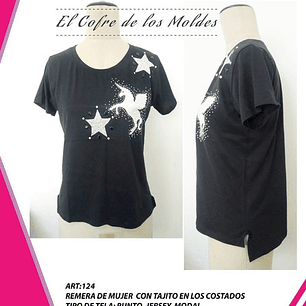 Molde Digital Polera Mujer C/tajito Costados Talles S A Xxl