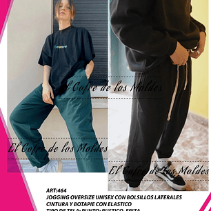 Molde Digital Jogger Unisex Estilo Oversize, Talles S A Xxl