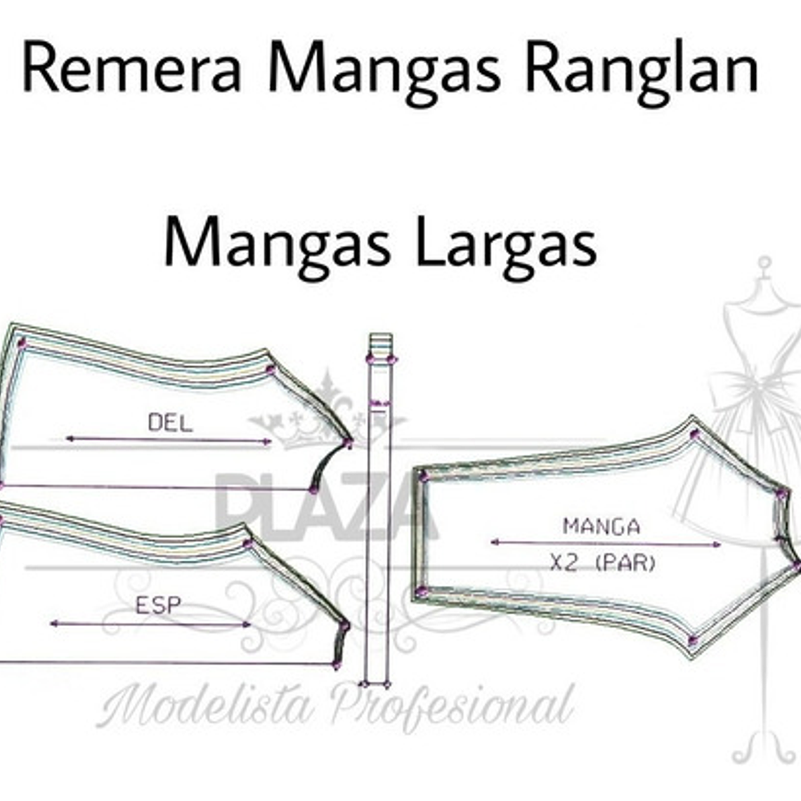 Moldes Patrones Imprimibles Polera Raglan Ml Xs Al 3xl 2