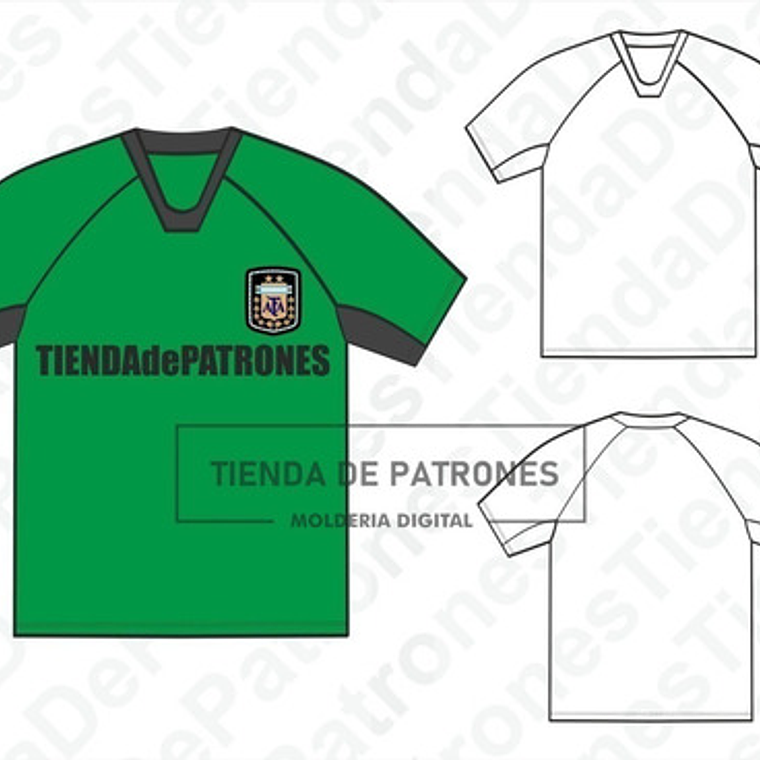 Moldes Patrones Polera Camiseta Futbol Hombre Talle S Al 2xl 1