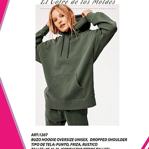 Molde Digital Polerón Hoodie Oversize, Pack Talles Xs A Xl