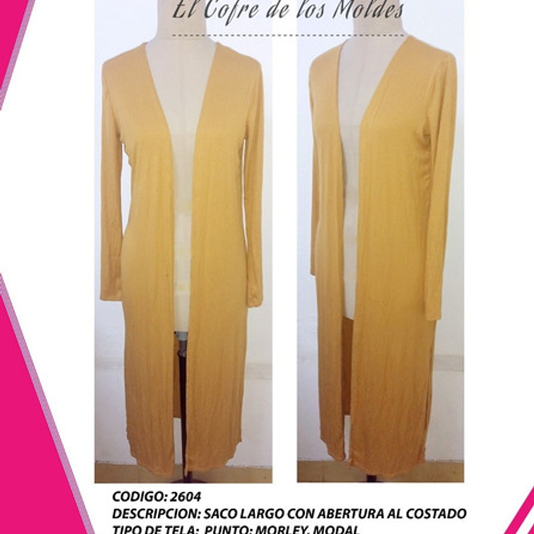 Molde Digital Abrigo Largo Spolverino C/tajos Pack 5 Talles! 1