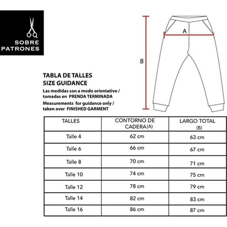 Molde De Costura, Patron Buzo Jogger Escolar Niños, Imprimible 3