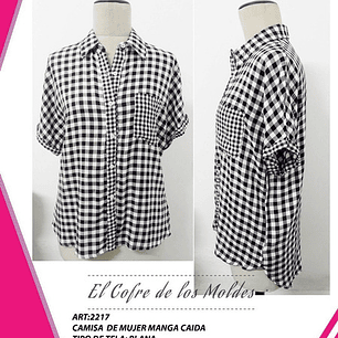 Molde Digital Polera Manga Caida Arremangada Pack 5 Talles!