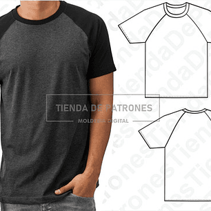 Molde Patron Imprimible Polera Hombre Manga Ranglan S Al Xl