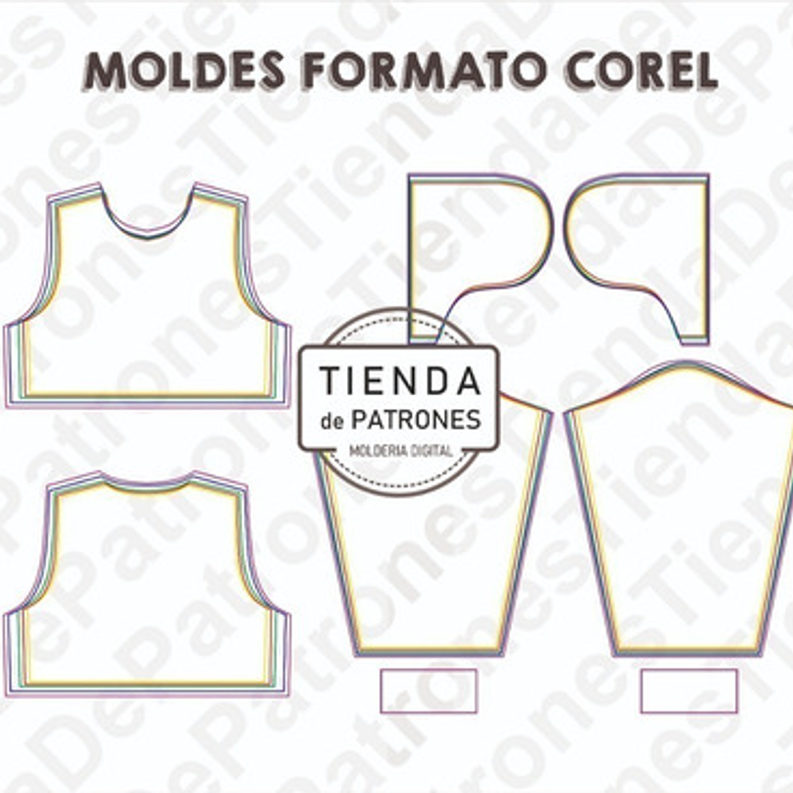 Molde Patron Coreldraw Polerón Top Mujer Del Xs Al Xl 2