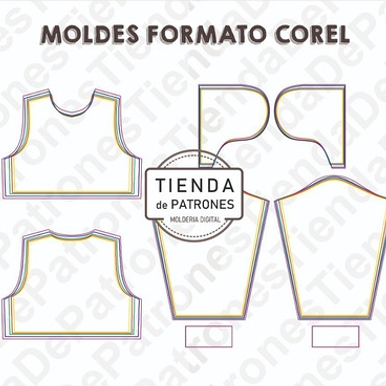 Molde Patron Coreldraw Polerón Top Mujer Del Xs Al Xl 2