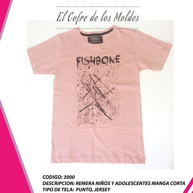 Molde Digital Polera Manga Corta Niños Pack Talles 2 Al 16 1