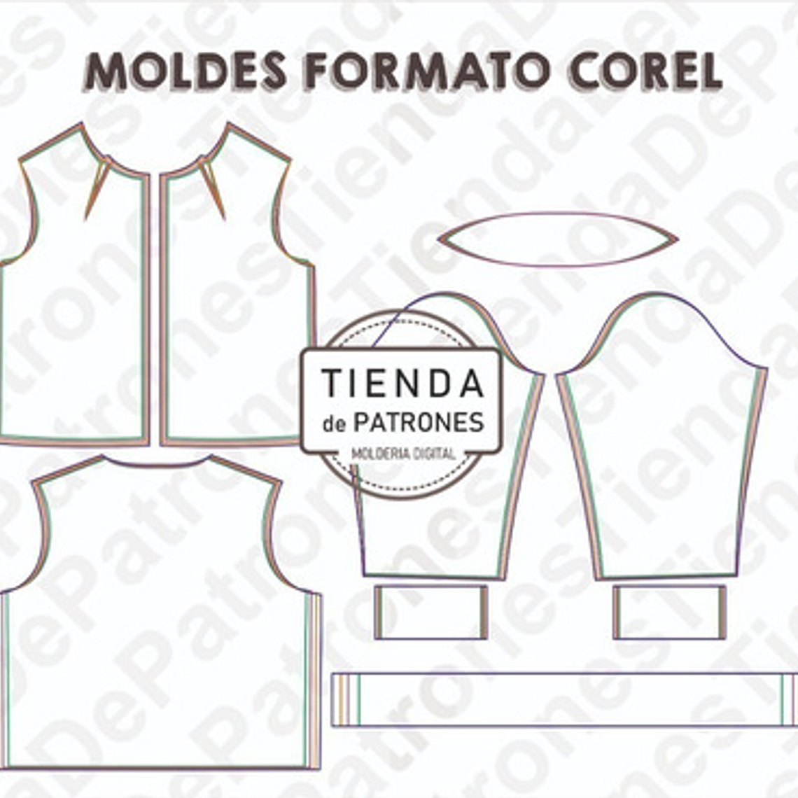 Molde Patron Coreldraw Chaqueta Bomber Jacket Mujer 38 Al 44 2