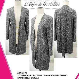 Molde Digital Abrigo Manga Semioxford Pack 5 Talles!