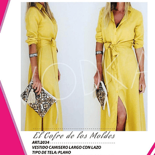 Molde Digital Blusa Larga Onda Vestido Pack 5 Talles!