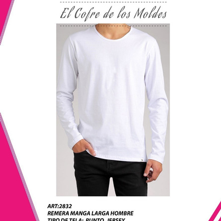 Molde Digital Polera Manga Larga Hombre Pack Talles S A Xxl 1