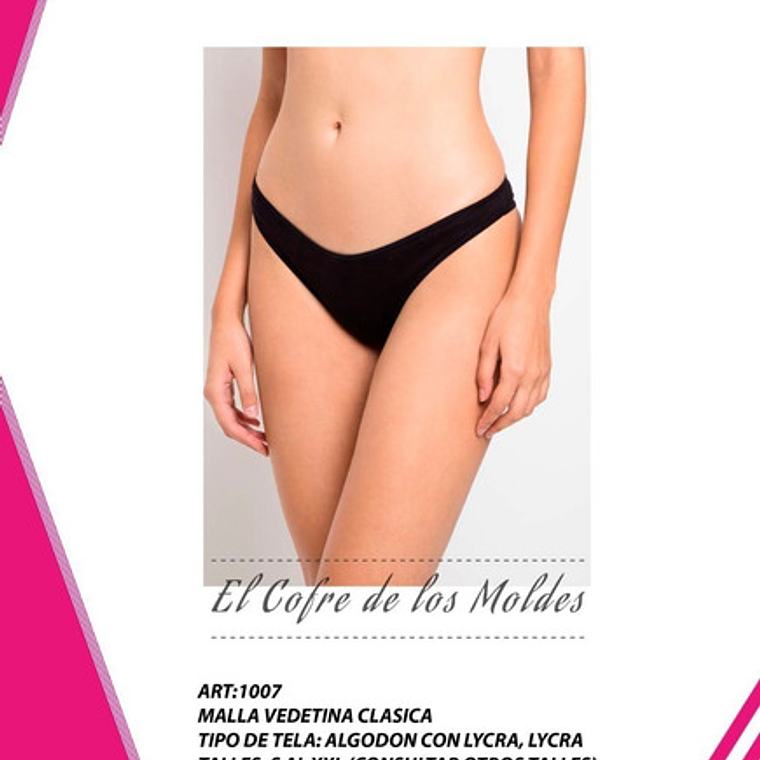 Molde Digital Traje de Baño Vedetina, Patron Pack Talles S Al Xxl 1