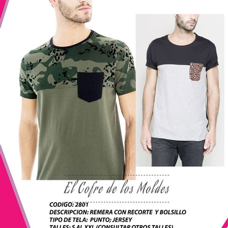 Molde Digital Polera C/recorte+bolsillo Pack Talles S Al Xxl 1