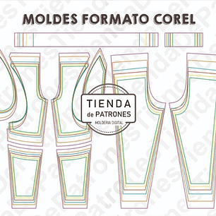 Molde Patron Coreldraw Jogger Niños Recortes Talles 4 Al 14