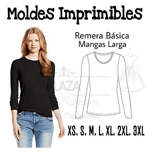 Moldes Patrones Imprimibles De Ropa Polera Ml Xs Al 3xl