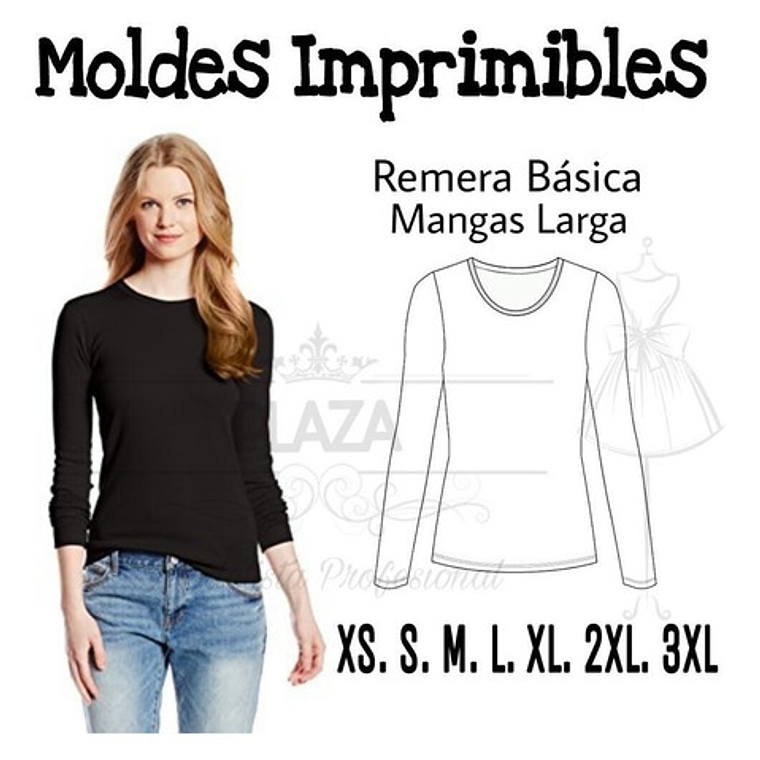 Moldes Patrones Imprimibles De Ropa Polera Ml Xs Al 3xl 1