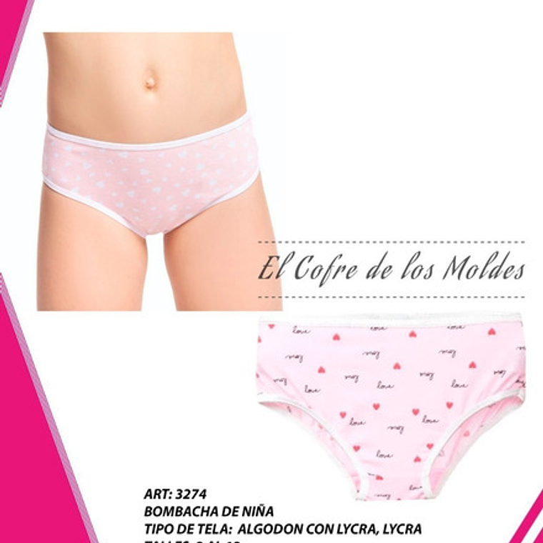 Molde Digital Interior De Niña, Patron Pack Talles 2 Al 12 1