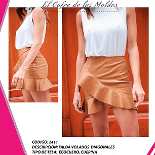 Molde Digital Falda Volados Cruzados, Pack Talles S A Xxl