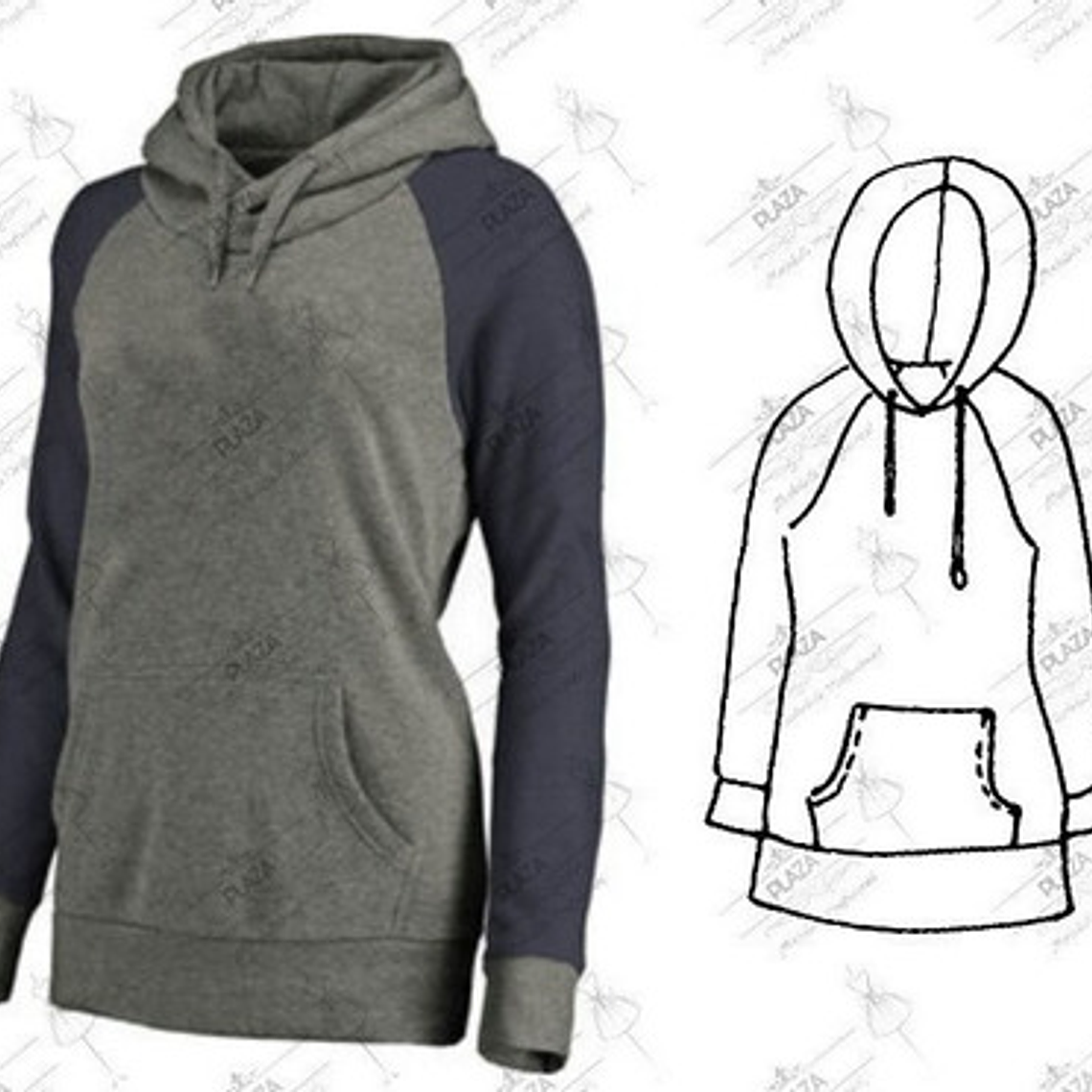 Moldes Patrones Imprimibles Polerón Hoodie Raglan  Xs Al 3xl 2