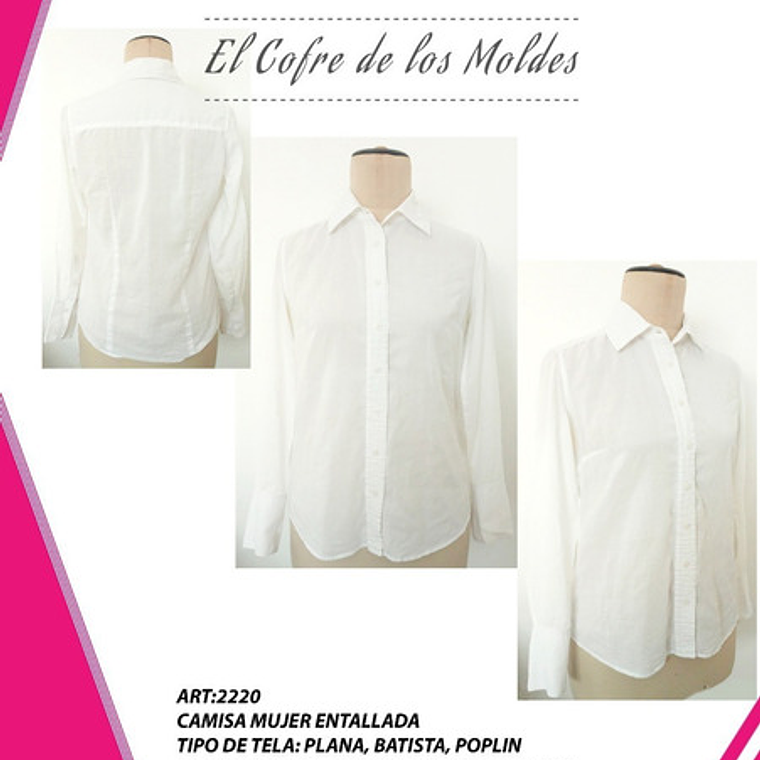 Molde Digital Blusa Mujer Entallada, Pack De 5 Talles! 1