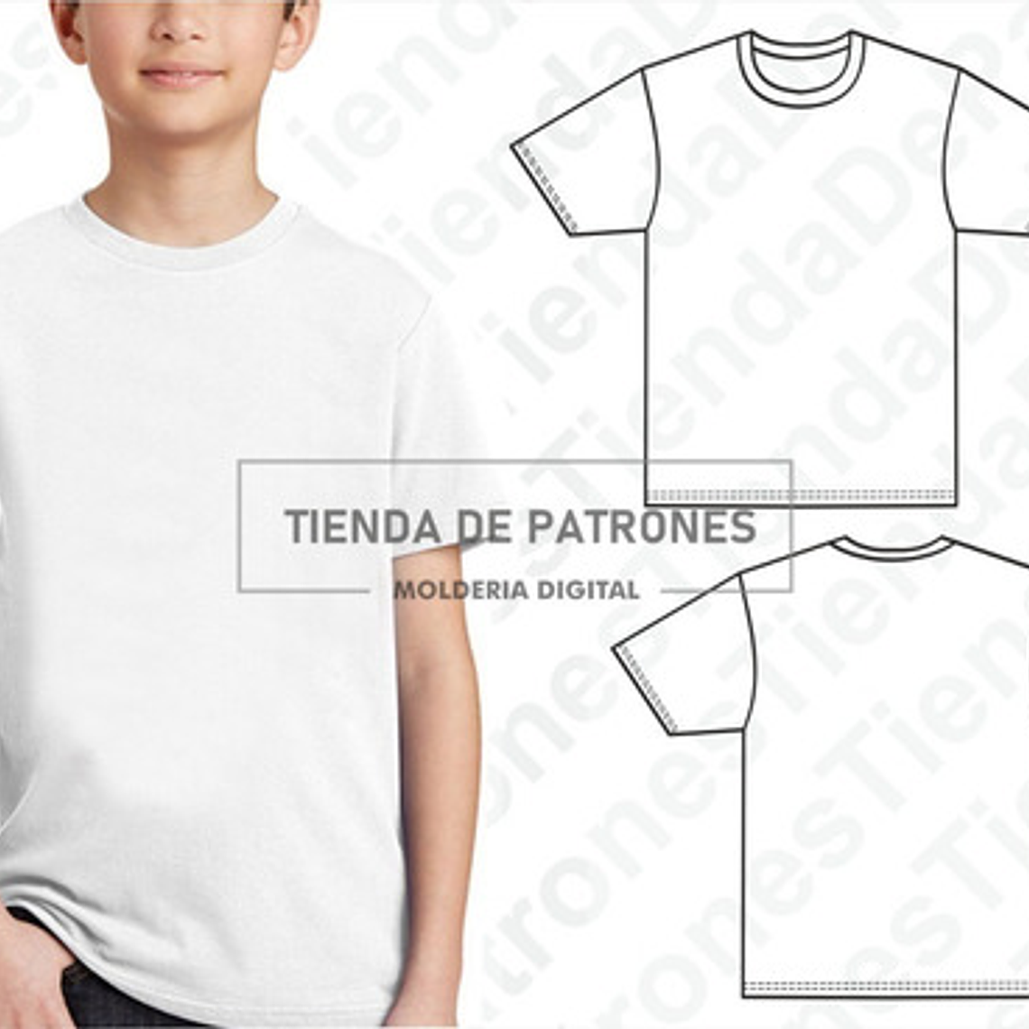 Molde Patron Coreldraw Polera Basica Niños Talles 4 Al 14 1