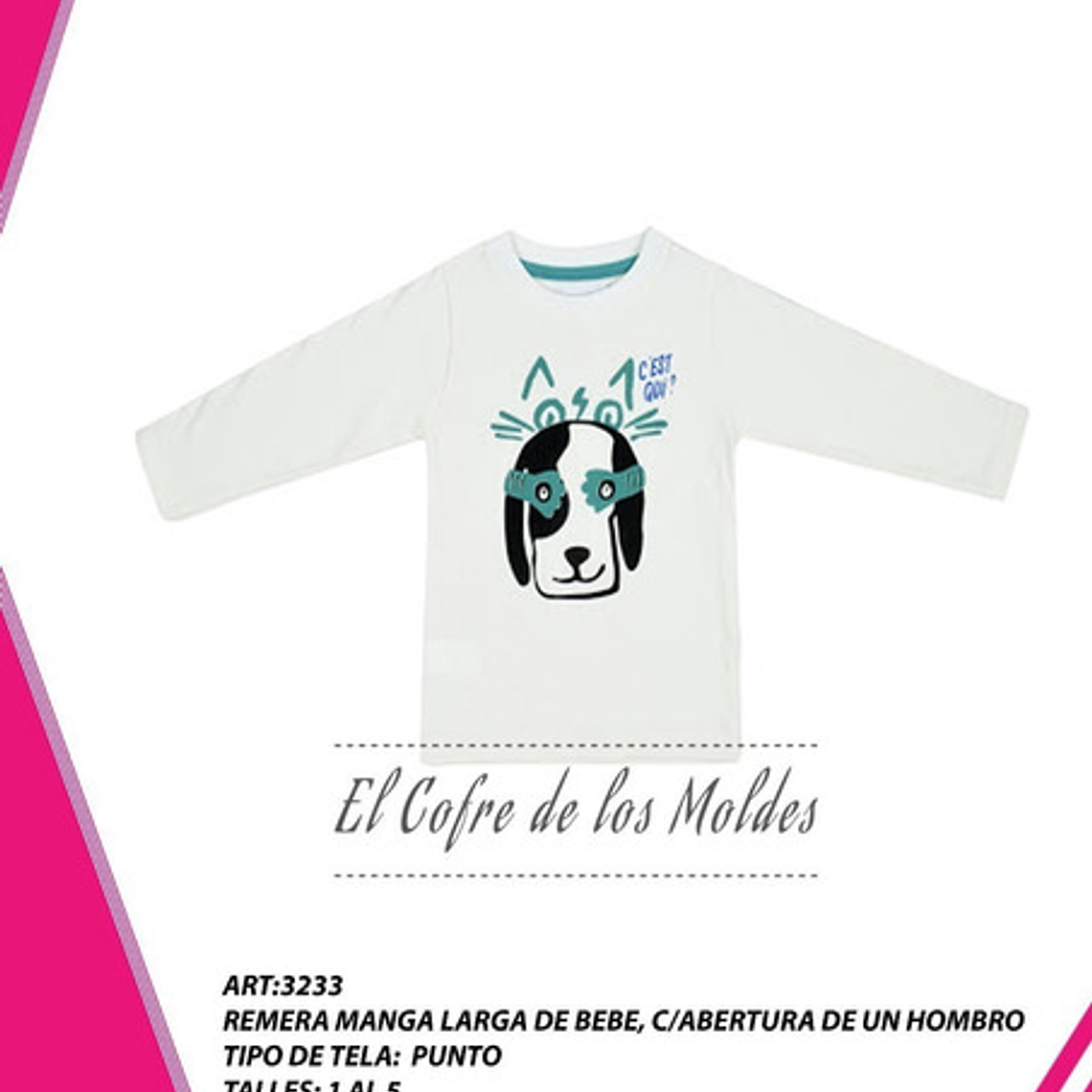 Molde Digital- Polera Manga Larga Bebe Pack De Talles 1 Al 5 1