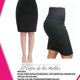 Molde Digital Falda Tubo De Vestir, oficina Pack 5 Talles!