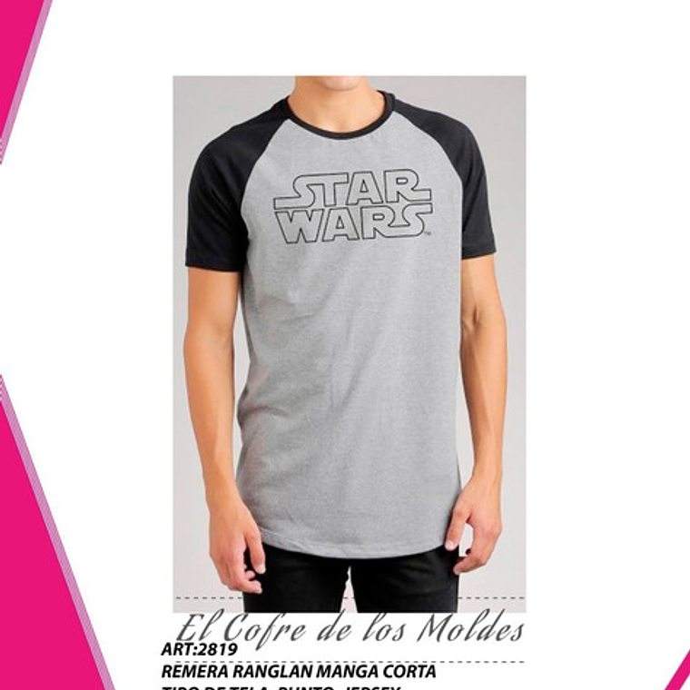 Molde Digital Polera Ranglan Manga Corta, Pack S A 3xl 1