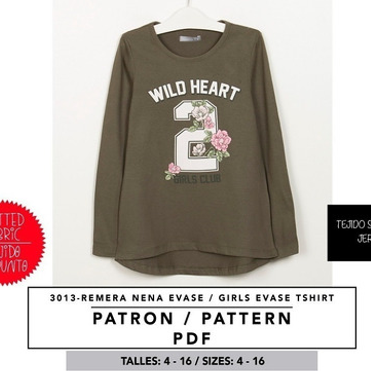 Molde De Costura, Patron Polera Evase Ml Nena, Imprimible 1