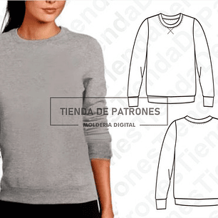 Moldes Patrones Polerón Cuello Redondo Mujer Talle Del Xs Al Xl