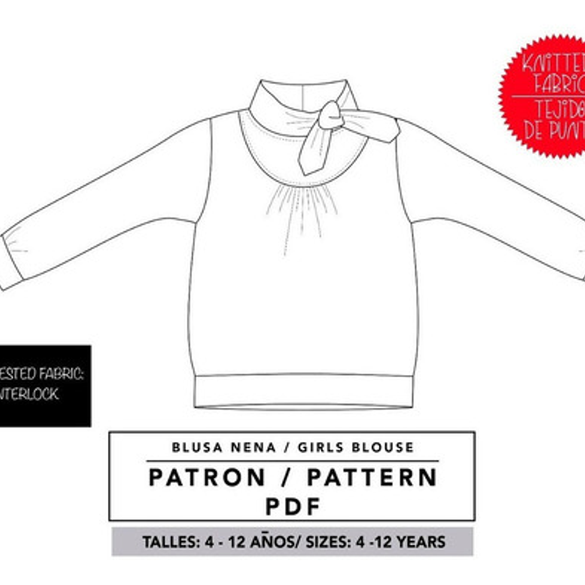 Molde De Costura, Patron Polerón Con Frunce Nena, Imprimible 1